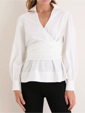 TUCKERNUCK NWT White Tie Front Bow Bea Blouse size XL